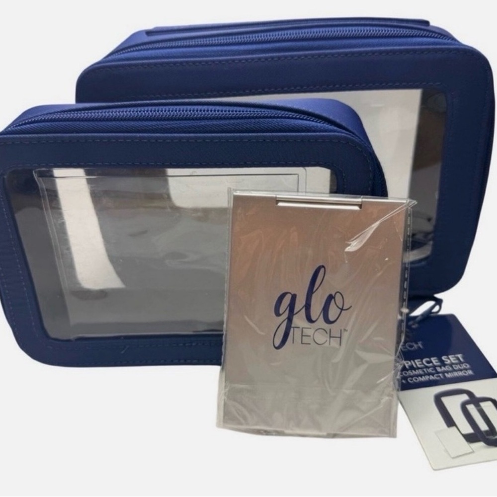 Blue Clear Window Cosmetic Bag Set